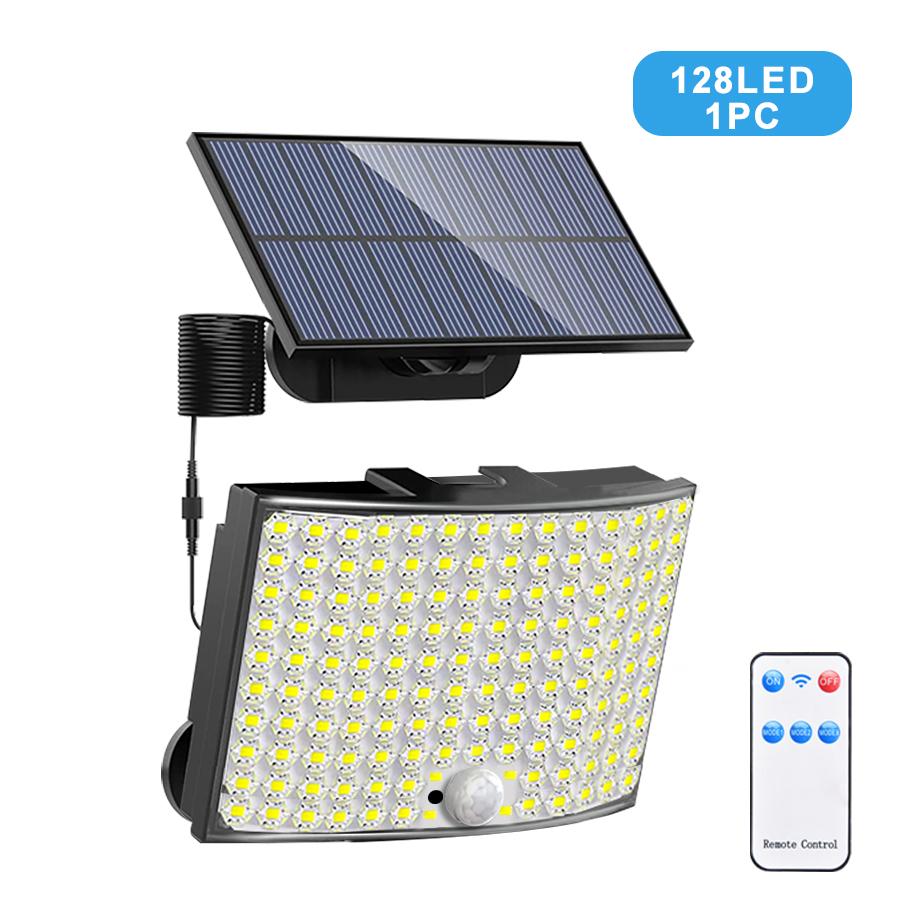 128/106 Солнечный светодиодный светильник для улицы, водонепроницаемый, с датчиком движения, точечные светильники для освещения садовой дорожки, настенные светильники для гаража