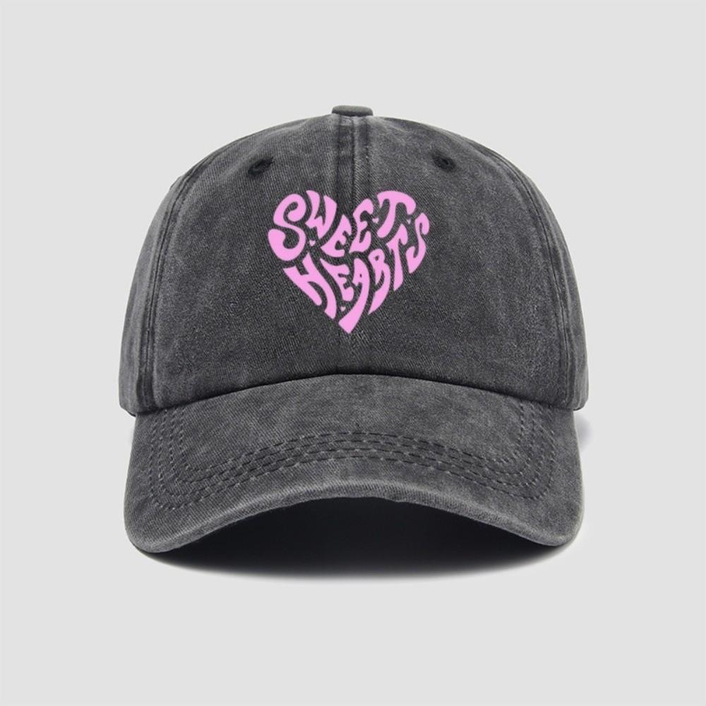 Sweet Heart Printed Visor Baseball Cap For Man Women Hiking Fishing Vacation