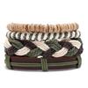 Popular Jewelry Personalized Woven Multi-layer Hemp Rope Bracelet Simple DIY 4-piece Leather Bracelet Set