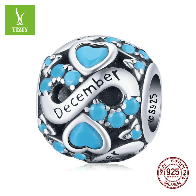 Декабрьский камень рождения Бижутерия из бусин Серебро S925 Созвездие Переводная бусина Bsc508