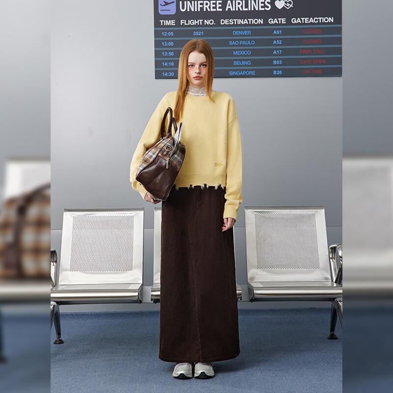 unifree Свитер с круглым вырезом и потертостями