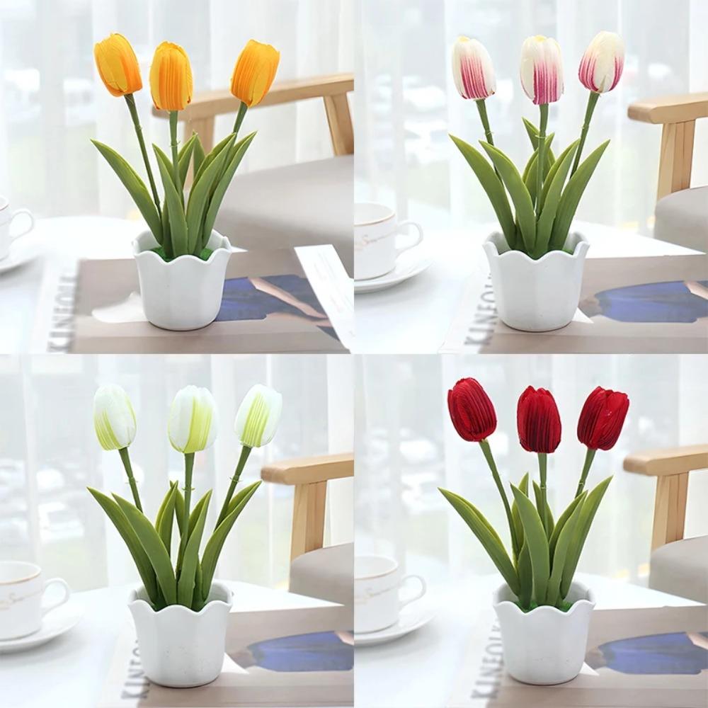 Имитация тюльпана Искусственные цветы тюльпана Искусственные растения Цветок тюльпана Бонсай Горшечные растения Главная