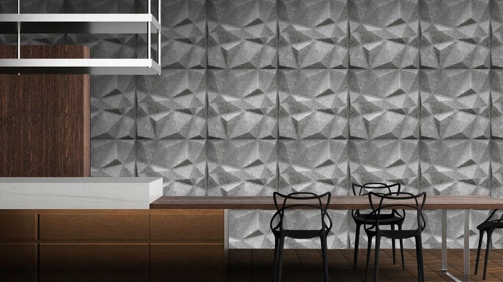 Decorative wall panels gray 50x50 cm, pack of 8