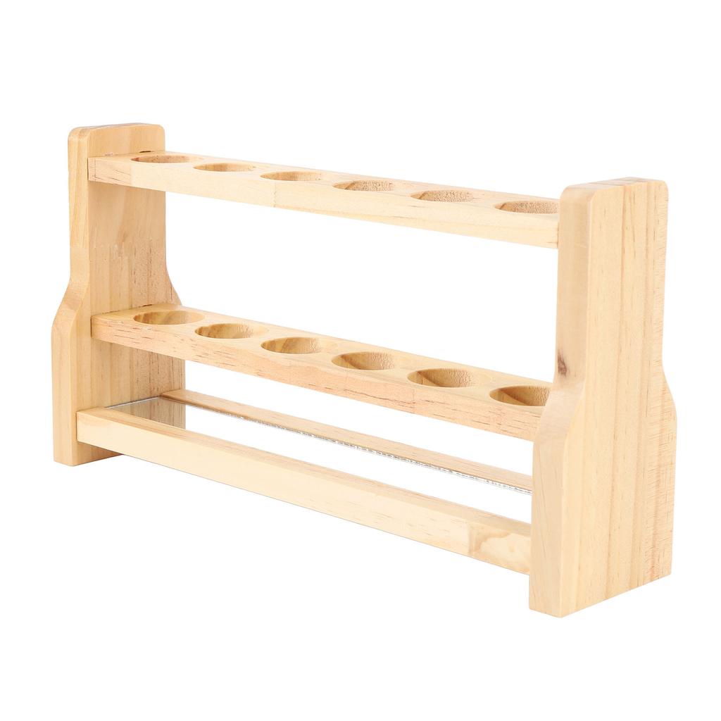 Wooden Test Tube Rack Storage 6 Round Hole Multifunctional Test Tube Stand Holder for Home Laborator