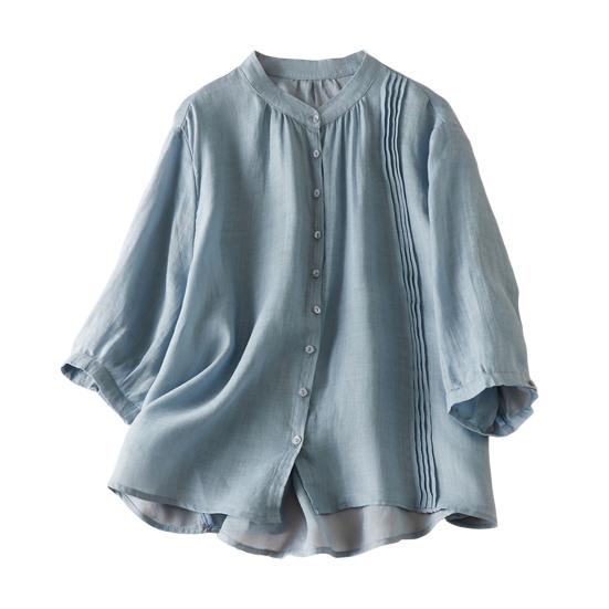 Женская рубашка с воротником-стойкой, коротким рукавом, пуговицами, планкой, рубашка, топы, однотонные