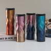 500ML Stainless Steel Thermal Cup Insulated Coffee Tumbler with Lid Spiral Design Vacuum Travel Mug