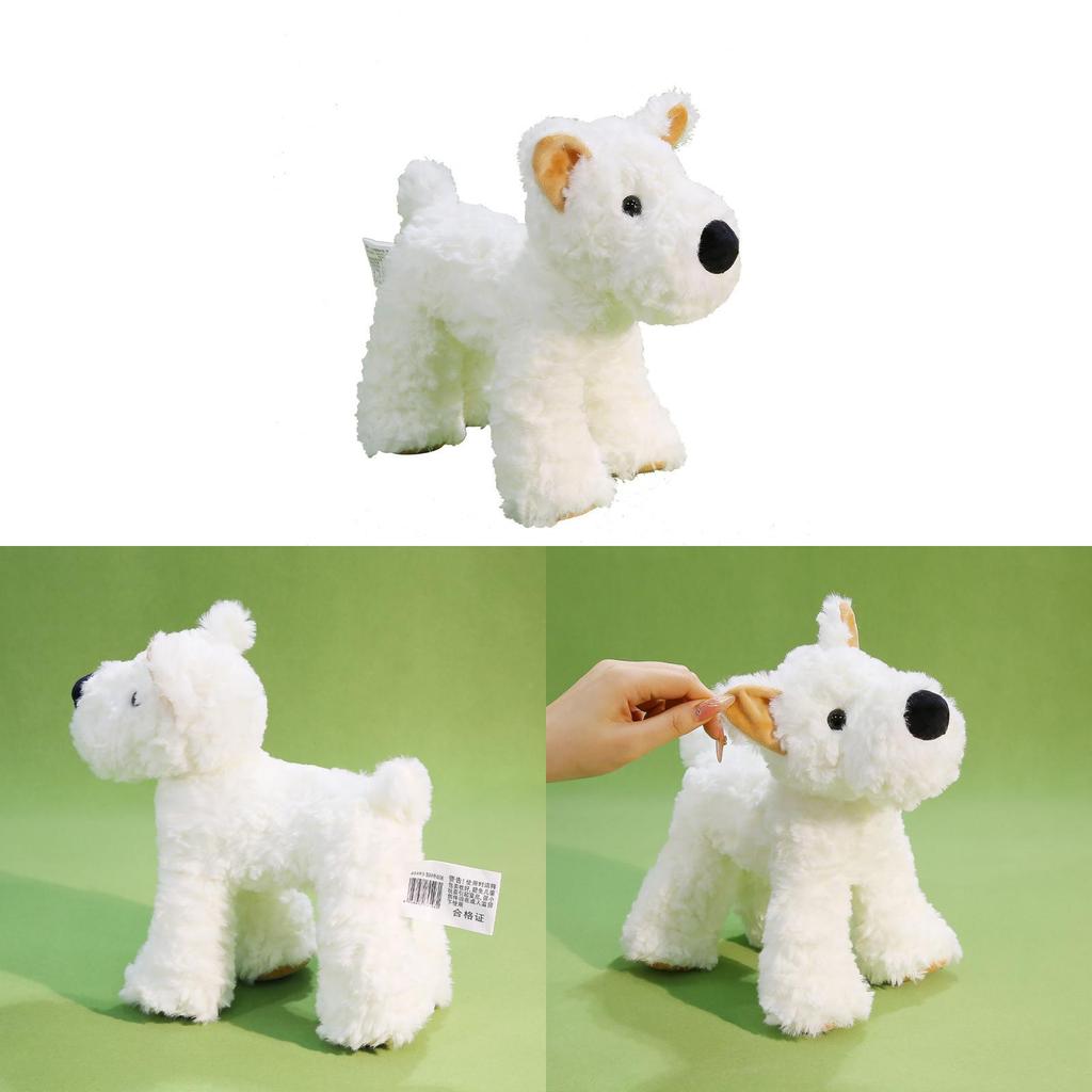 Highland Realistic West Terrier Plush Toy With Polyester Filling Kids For