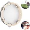 Tambourine Percussion Instrument Hand Beat Wooden Tambourine Bell 8 Inch Handy Professional