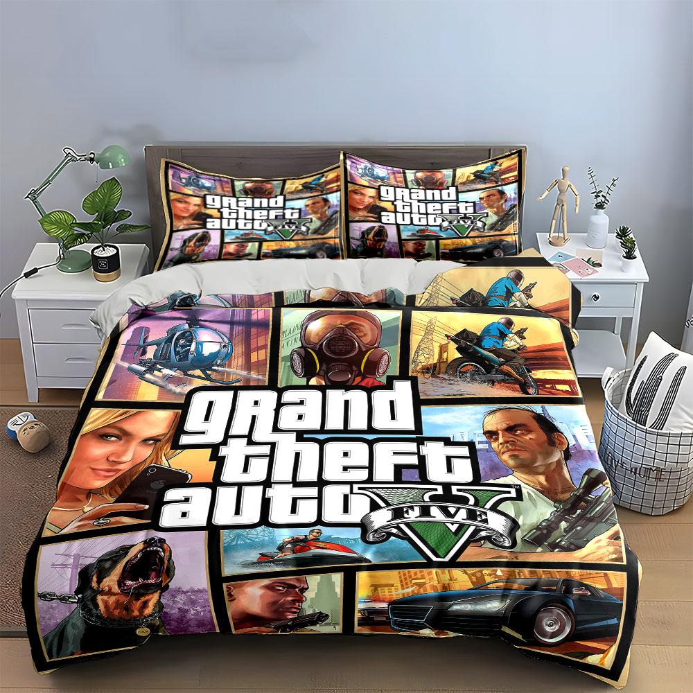 Grand Theft Auto V collage. Bedding sets Duvet cover sets Duvet covers Pillowcases(1*Duvet Cover 2*Pillowcases without duvet insert)