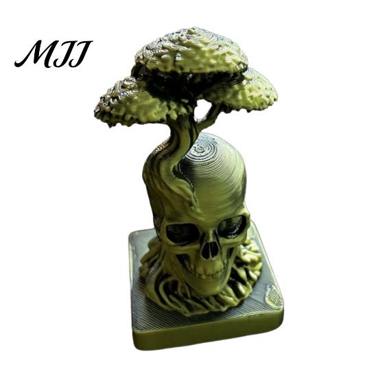 Прочная статуэтка из материала PLA, 3D-печатная фигурка Дерева Жизни Череп, Готический настольный орнамент для Dark Academia, Домашние аксессуары, Декор для офиса,