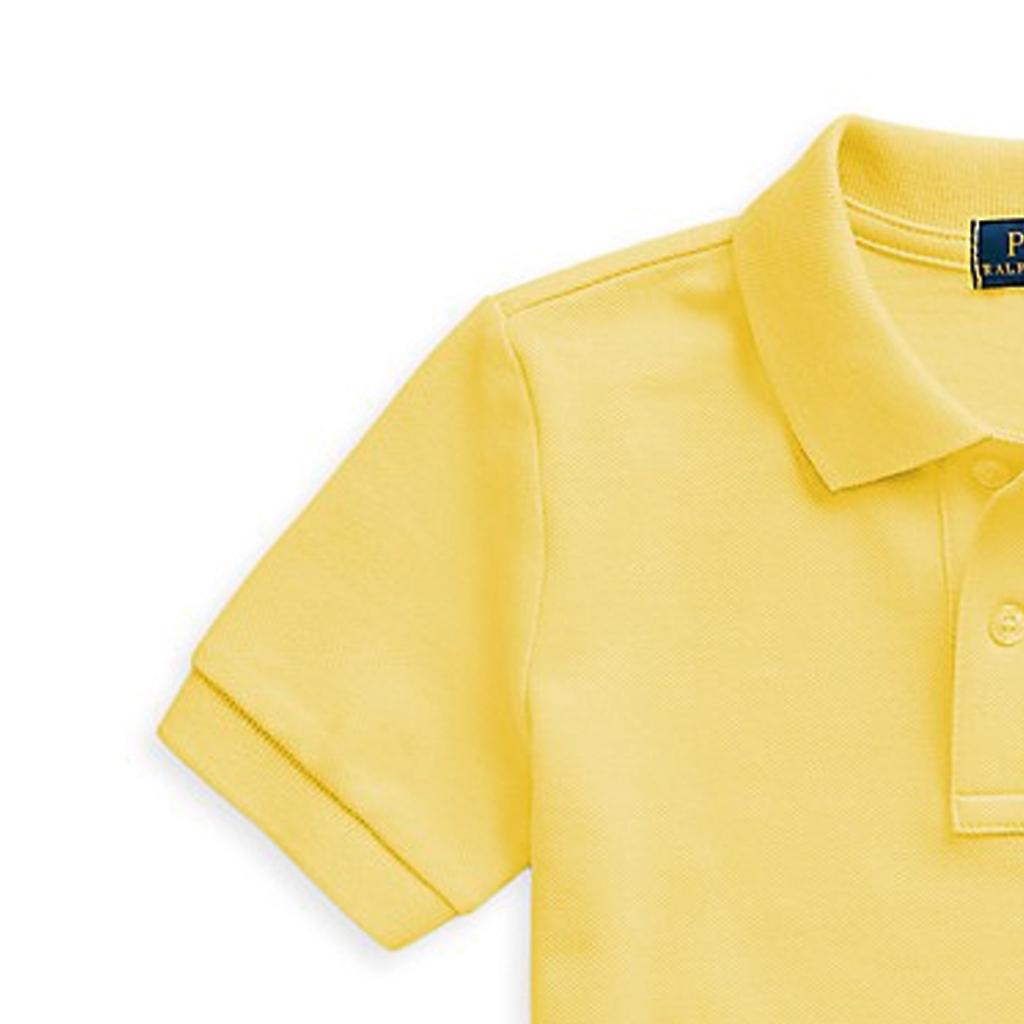 Футболка Polo Ralph Lauren, однотонная, с вышитым логотипом и пуговицами, повседневная, с коротким рукавом, поло для детей, желтая 323703632-167