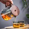 GIANXI Home Tea Pot with Lift Filter Walnut Anti-Scalding Handle Tea Kettle Thickened High Borosilicate Pyrex Kung Fu Teapot
