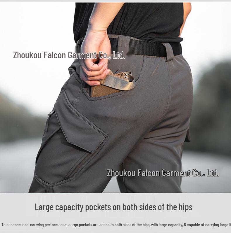 Мужские зимние камуфляжные софтшелл лыжные штаны на флисовой подкладке - Ветрозащитные, морозостойкие, с множеством карманов, идеально подходят для активного отдыха и альпинизма.