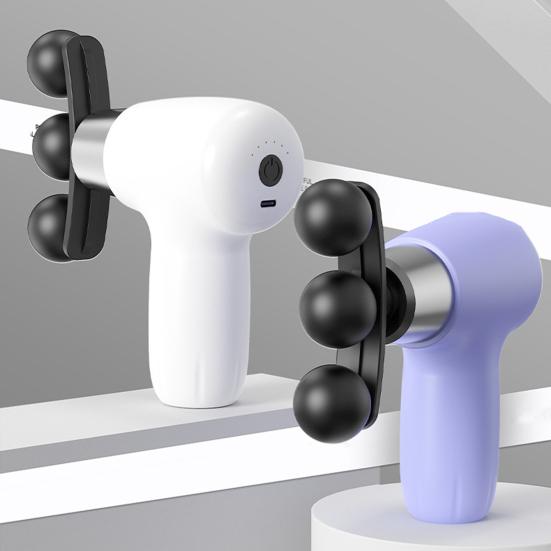 Мини перкуссионный массажер Портативный массажер для глубоких тканей 6 скоростей и 9 насадок Бесшумная работа Массажный инструмент для облегчения мышц