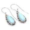 Серьги из стерлингового серебра 925 пробы с драгоценным камнем Natural Republic Larimar 1,25 дюйма B8V81