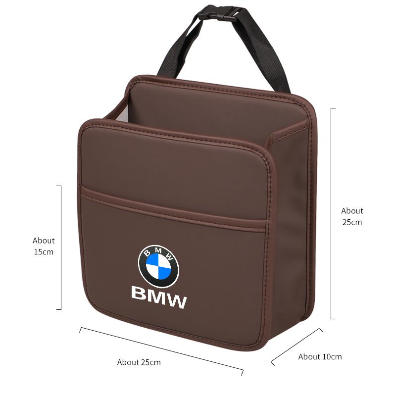 TWDG8 Car multifunctional storage box folding leather Garbage bag For BMW X1 X3 X5 X6 X7 1 3 5 7 Series E70 E87 F40 F48 G20 G30 G32 i7