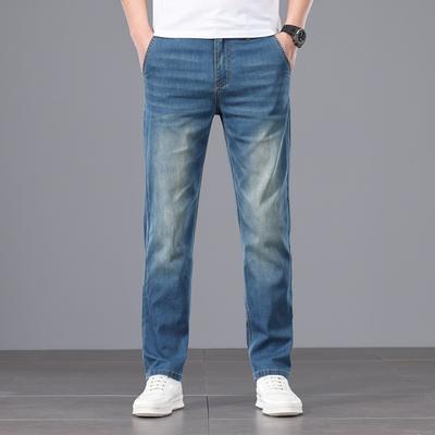 Джинсы прямого кроя с высокой посадкой, свободные, легкие, деловые, из плотной эластичной джинсовой ткани, мягкие