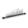 Tone HH212 Hexagon Socket Set 12 Pieces (with Holder), 6.35mm (1/4") Drive,