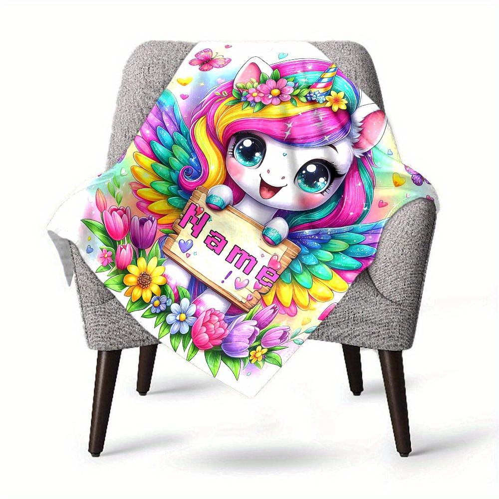 Unicorn Fantasy Home Customization Blanket Comfortable Soft Lightweight Multiseasonal Use For Picnics Sofas Offices Beds Living Rooms Perfect Gift For