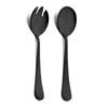 2Pcs Black Salad Spoon Fork Stainless Steel Salad Dessert Spoon Cutlery Set Serving Spoons Kitchen Utensils Accessorie Tableware
