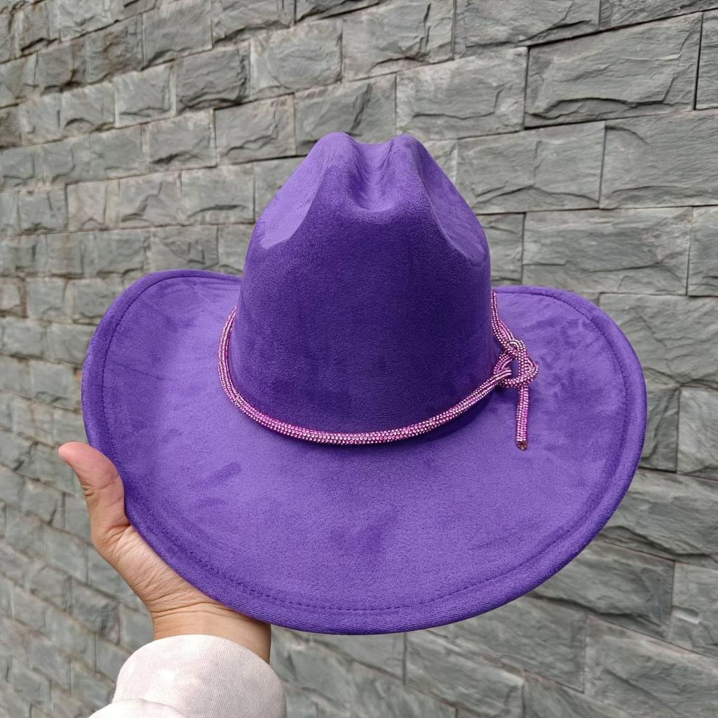 Замшевая шляпа Fedora Ковбойские шляпы в стиле вестерн Замшевая ковбойская шляпа в стиле вестерн Мужская и женская ковбойская шляпа с большими полями с каплевидным верхом