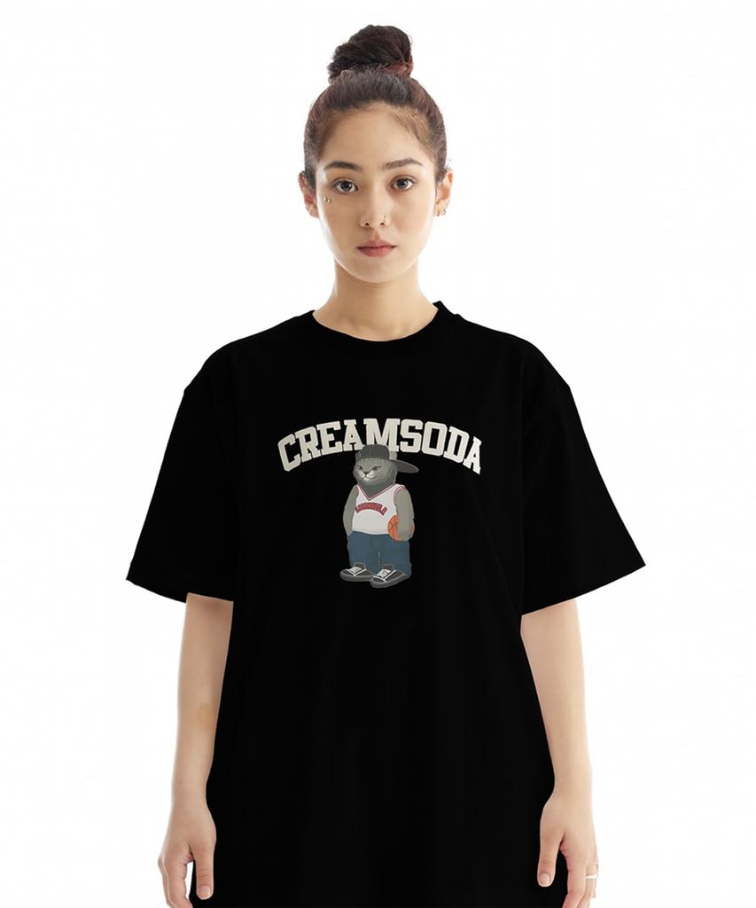 CREAM SODA LAB Серая футболка с коротким рукавом для баскетбола (Тип А)