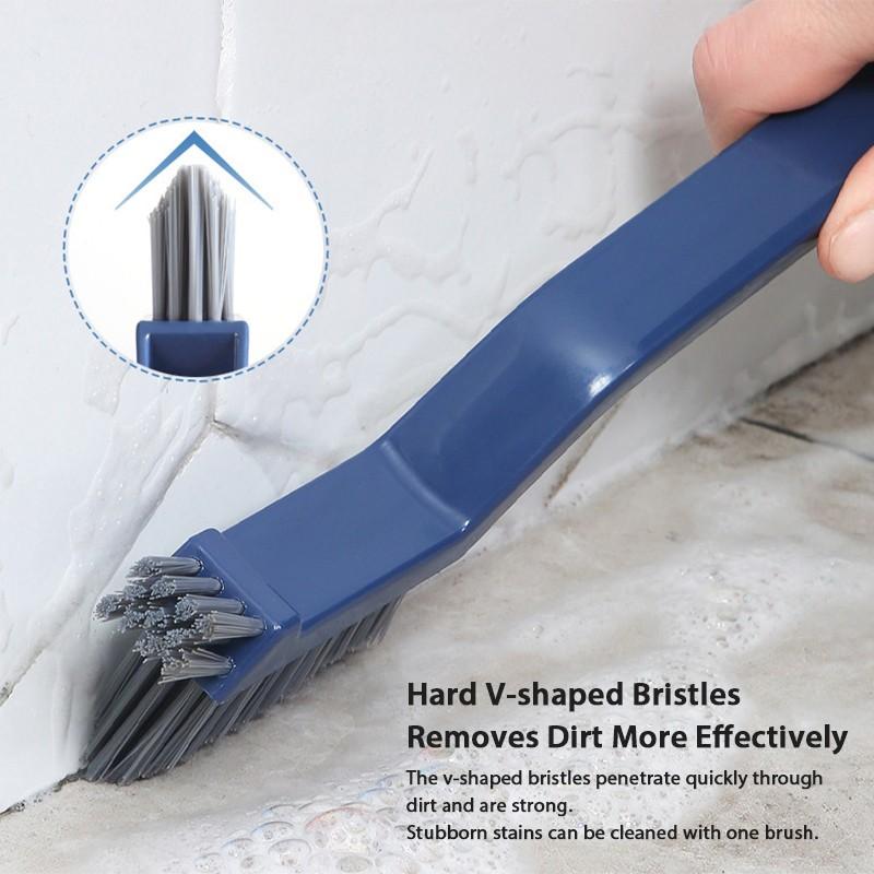 3-In-1 Crevice Brush Floor Cleaning Brush Wall Bathtub Tile Joint Crevice Hard Bristle Brush Bathroom Cleaning Brush