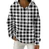 Women's Fashion Casual Plaid Print Pullover Long-Sleeve Hooded Sweatshirt