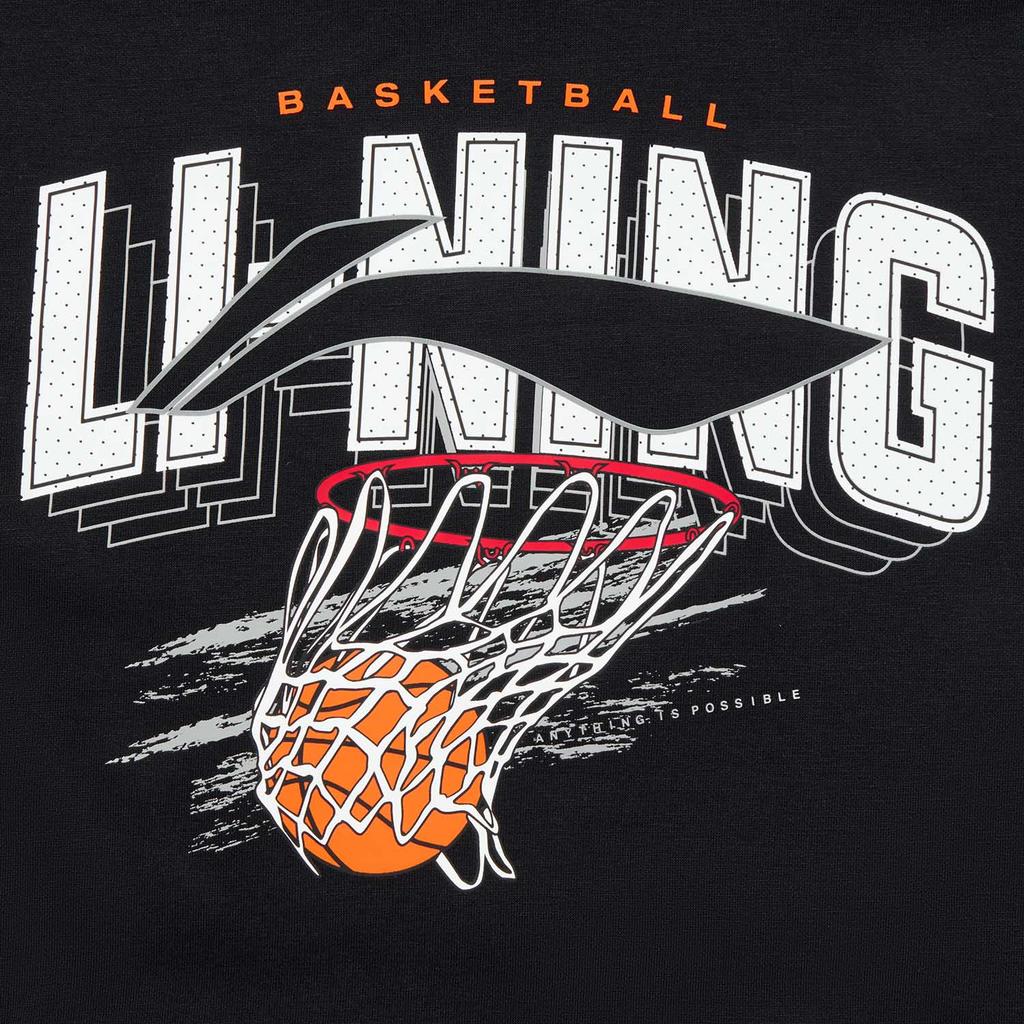Li Ning Sports Fashion Collection Letter Print Casual Fleece Lined Hooded Pullover Long Sleeved Pre Fall Sweatshirt AWDU969-1