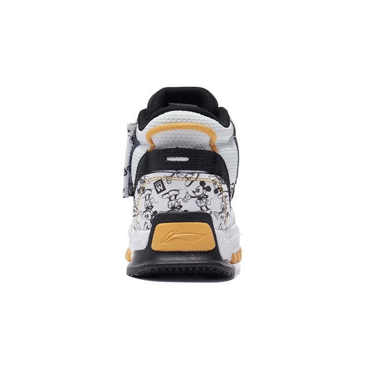 Кроссовки Disney X Li Ning Unrestrained High-Top для бега, детские кроссовки, черные, белые, YKCR172-15