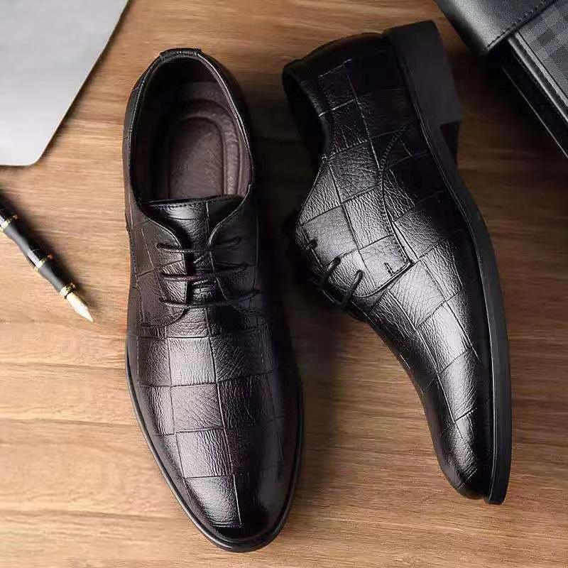 Spring Leather Shoes Men's Formal Best Man Large Size Shoes Versatile Casual Wedding Shoes Comfortable Soft Sole Work Shoes