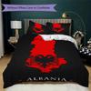 Republic of Albania Pattern Bedding uilt Set uilt Cover Pillowcase Home Decoration Birthday Gift (1 * duvet cover + 2 * pillowcase  without core)