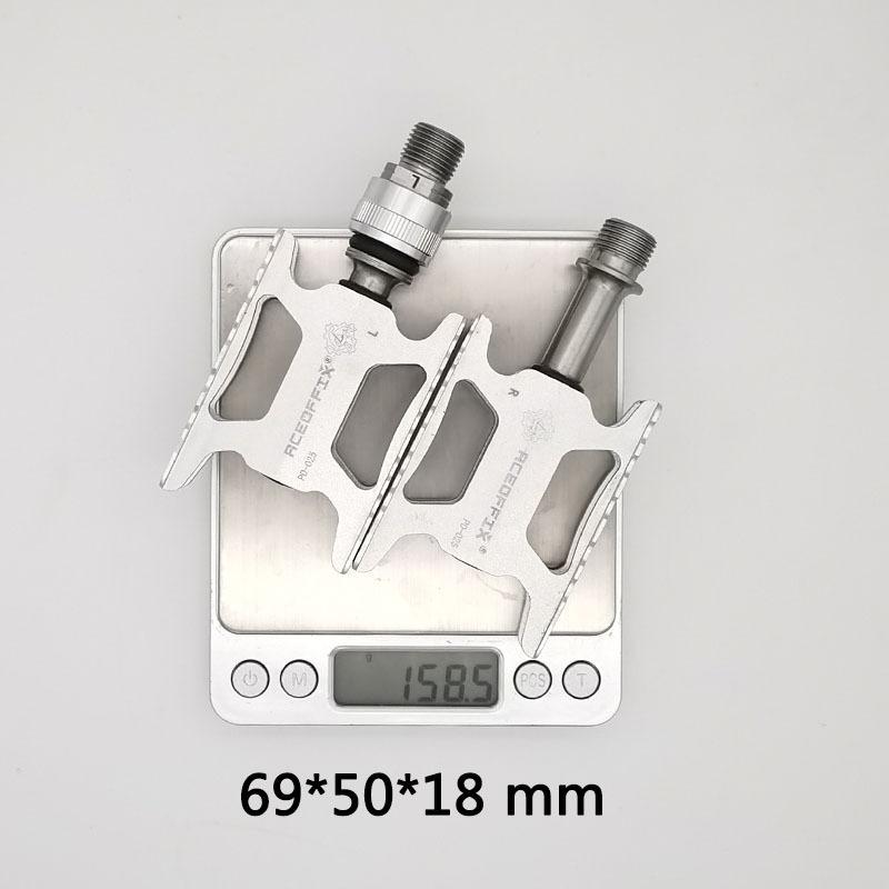 2 size ultralight 158g bicycle pedal for Brompton bike black/silver color aluminum + titanium axis 1pair