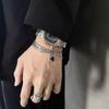 Многослойный браслет Black Diamond для мужчин Хип-хоп Титановая сталь Стыковка Высококлассное ощущение Унисекс Персональность Минималистичный стиль Мужской браслет Украшения
