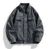 Retro Regular Pu Leather Jacket Men's and Women's Versatile Models Spring and Autumn Trend Loose Leather Jacket Tooling Jacket