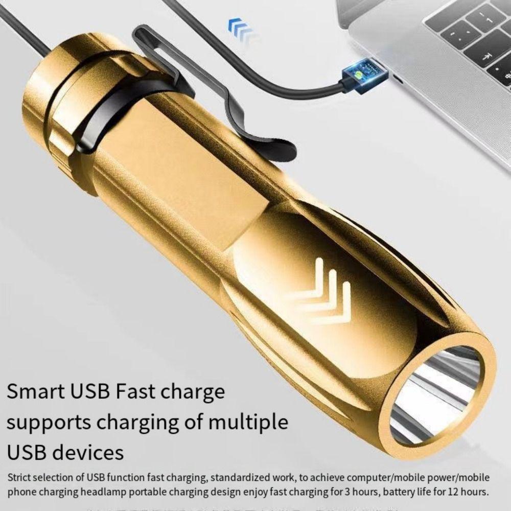 Водонепроницаемый Мини-светодиодный фонарик USB-перезаряжаемый Портативный Аварийный фонарь Ручной Длительная работа Дальний свет Фонарь для дома Работы