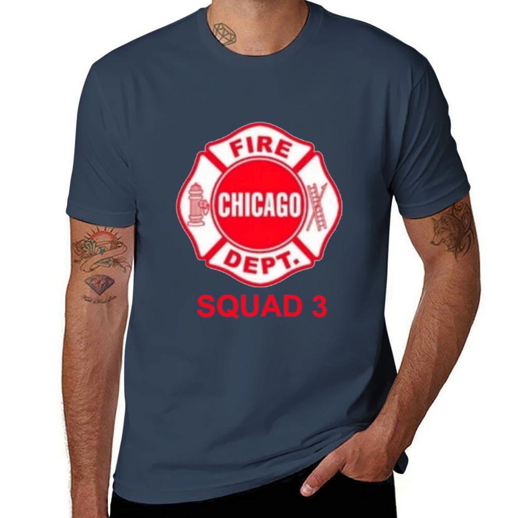 Chicago Fire Squad 3 E T-Shirt heavyweights Aesthetic clothing mens clothes