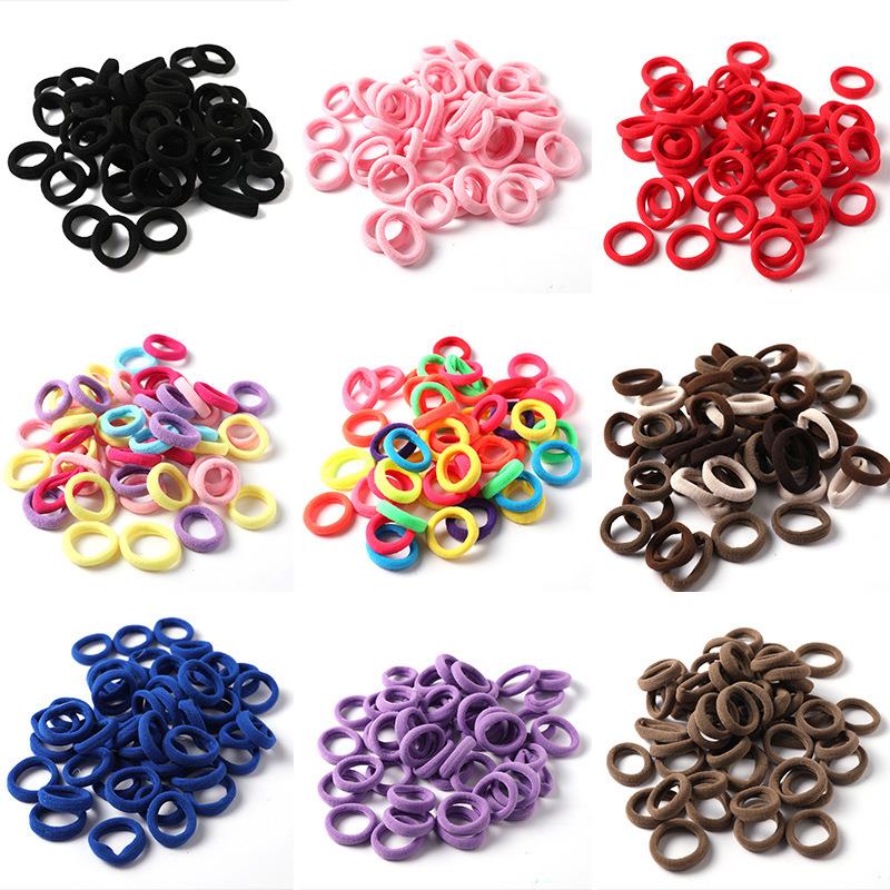 11PCS/Bag Simple Solid Color Hair Ties For Kids Elastic Hair Bands Hair Accessories Women Scrunchies Headwear Ponytail Holder