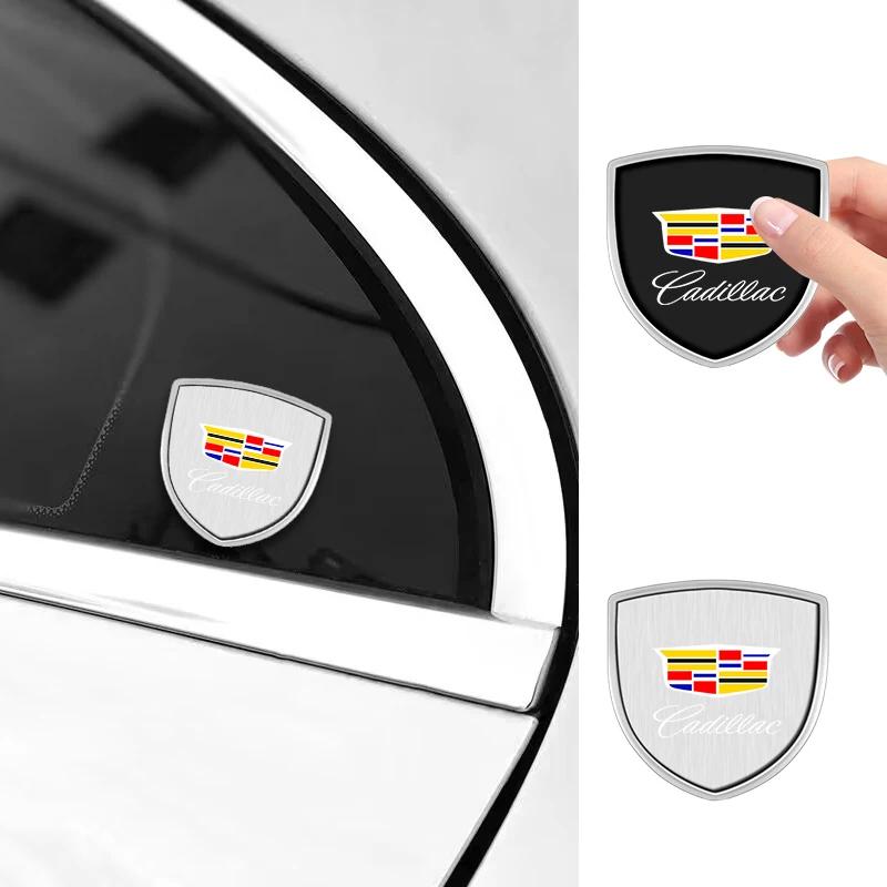cqmvyj1 3D Metal Car Body Fender Emblem Shield Stickers Decor Auto Accessories For Cadillac XT4 XT6 CTS DTS STS XTS ATS BLS SLS CT5