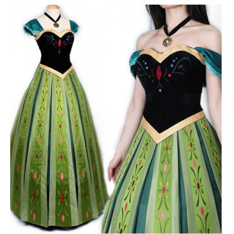 Frozen Beauty, Princess Anna Dress Anime Peripheral Ladies Long Dress Halloween Performance Dress