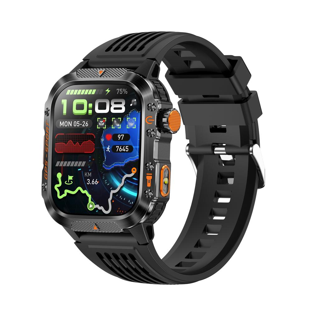 High Quality HT36 GPS Sports Watch Digital IP68 Flashlight 2.01" TFT Health Heart Rate Music Control BT Calling Smart Watch 2026