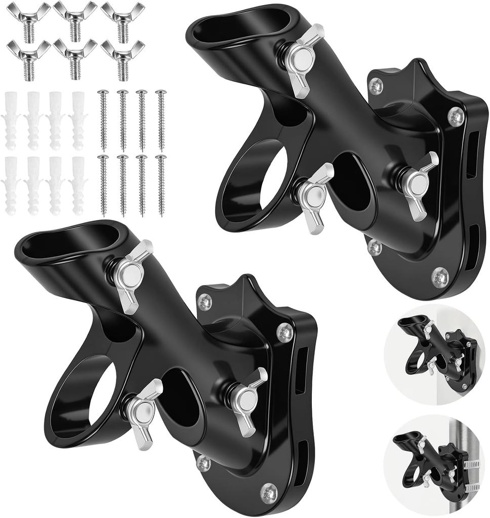 Flag Pole Holder for Outside House, Heavy Duty 1" Flag Pole Mounting Bracket, Aluminum Rustproof Flagpole Bracket Wall Mount with Stainless Hardware