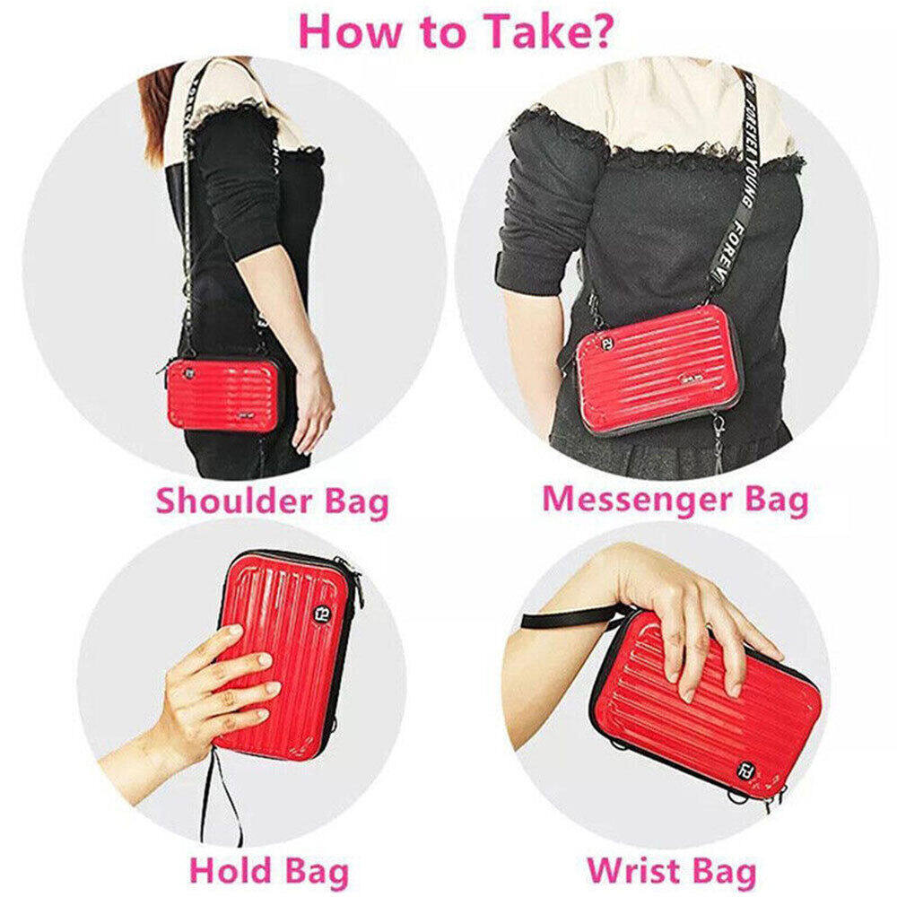 Новая мода в твердом корпусе, мини-чемодан в форме плеча, сумки через плечо, дорожная портативная маленькая косметичка, сумка для мобильного телефона, сумка на молнии, клатч