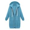 Winter Windproof Women's Casual Zip Up Hooded Jacket Long Tunic Sweatshirt With Pockets Drawstring Outerwear