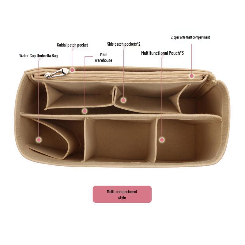 Фетровый органайзер для внутренней сумки: Многомодельное решение для косметики и хранения