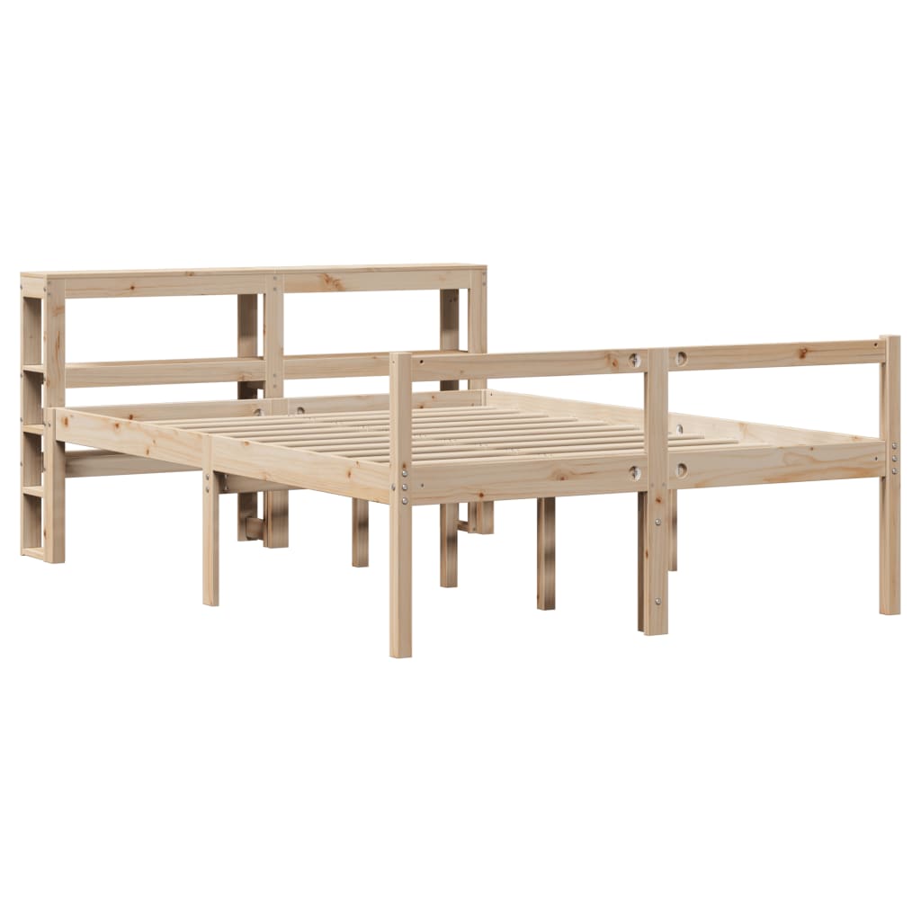 Senior Bed with Headboard 120 x 190 cm Solid Pine Wood