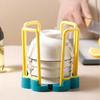 Kitchen Storage Organizer Pot Lid Rack Adjustable Dish Drying Rack Bowl Holder Drainer Plastic Plate Cups Stand Display Holder