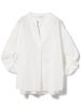 Beams Heart Shirt with Gathered Sleeves and Skipper OFF One Size Women's S/S Top, WHITE,