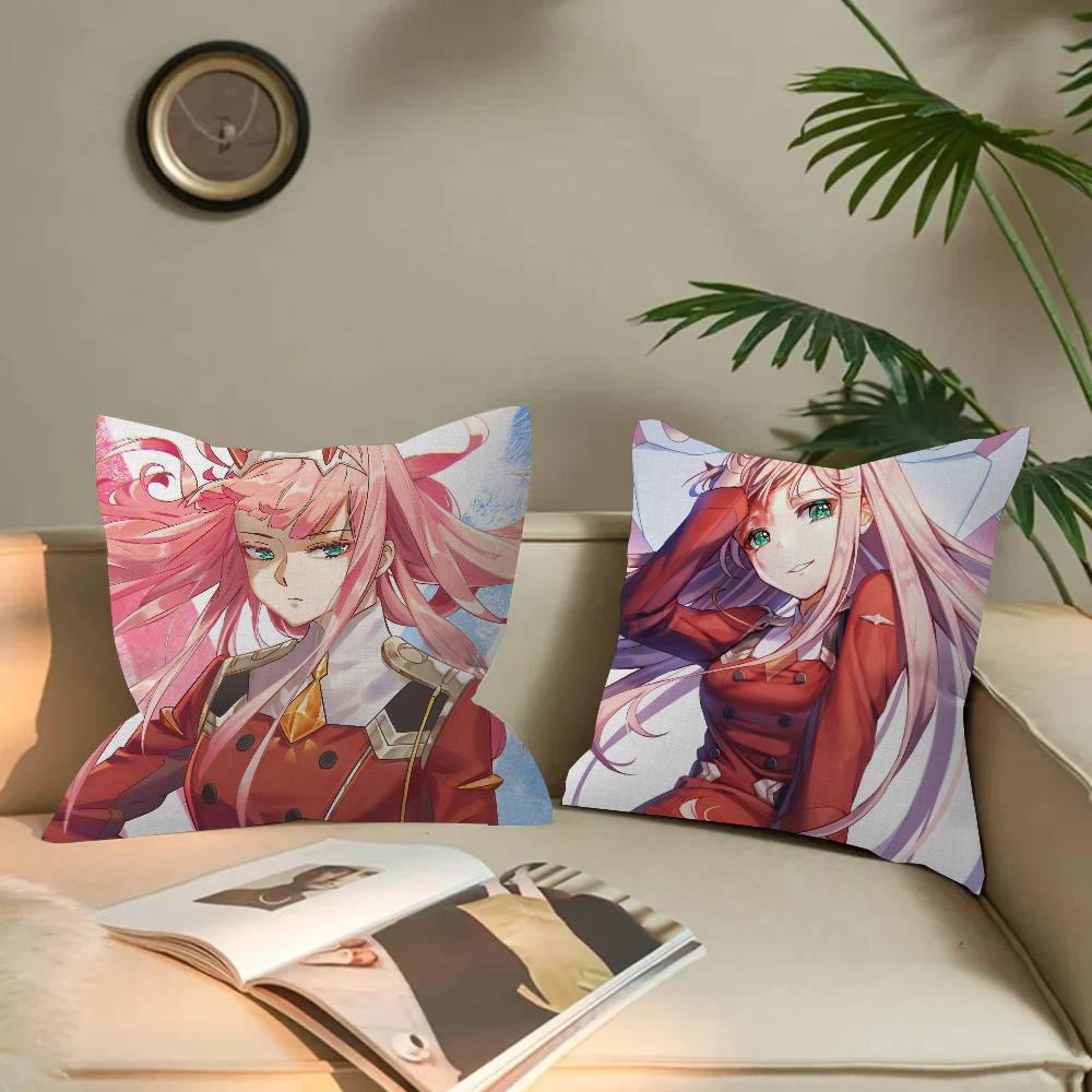 Darling In The Franxx Zero Two 45*45Cm Cushion Cover Pillow Cover Decor Pillowcase Home Pillowcase For Couch Pillow