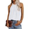 Summer Women's Vest Pleated Solid Color Loose Sleeveless Top Summer Vest Basic Casual Loose